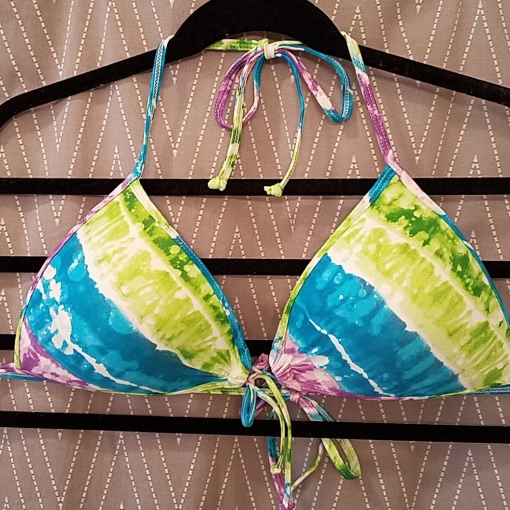 Tie-dye Print Bikini Top XL